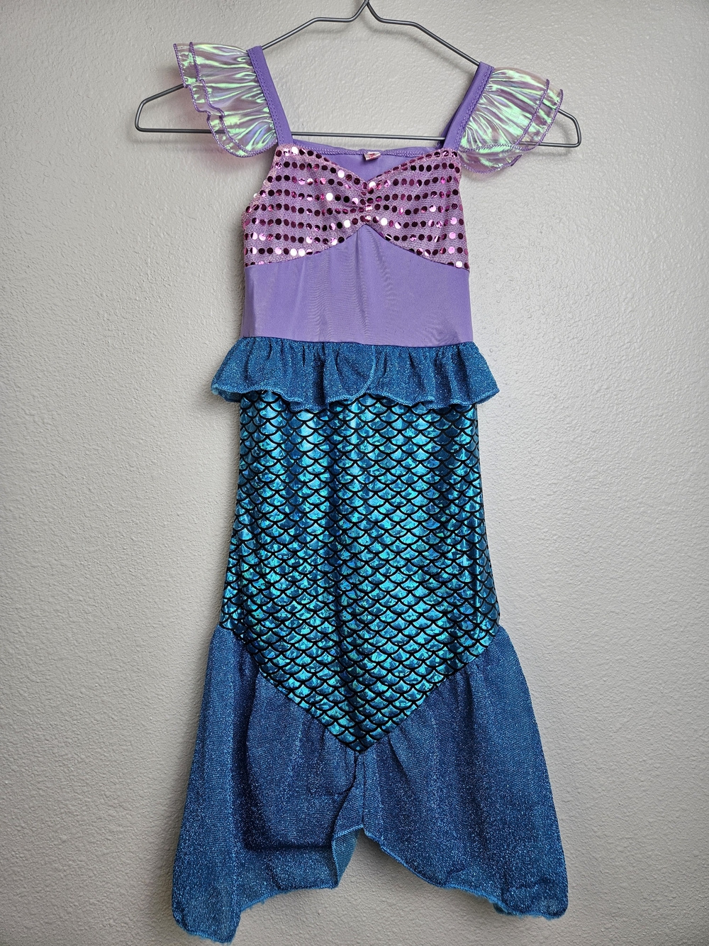 Kids Purple and Teal Sparkle Mermaid Costume Dress 2T-3T